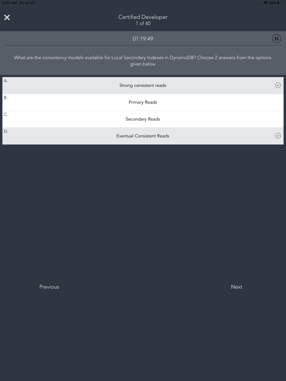 AWS Practice Exams (All Tests) iPad screenshot