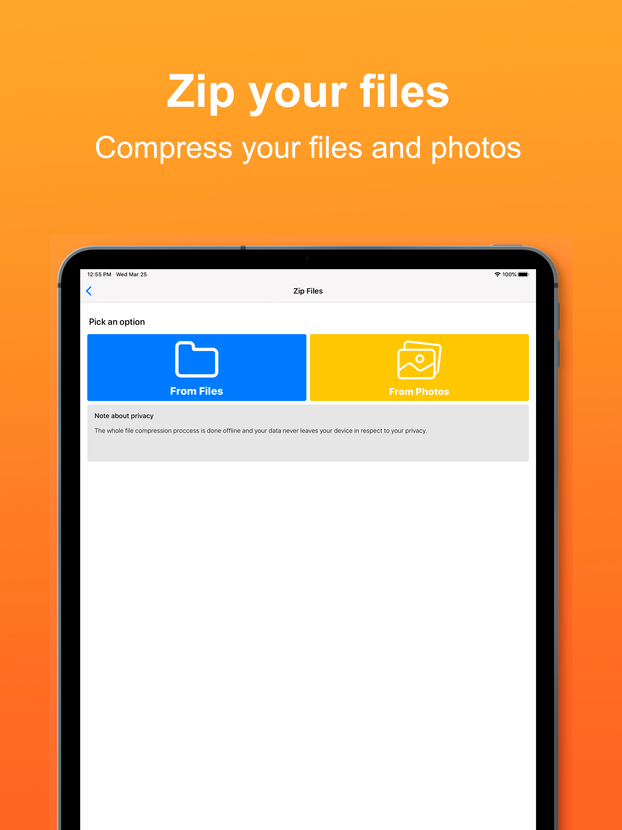 Unzipper: Zip and Unzip files