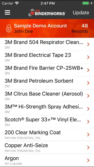 SDS BinderWorks Mobile Phone screenshot 1