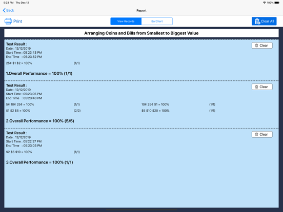 Arranging Coins and Bills CAD iPad screenshot