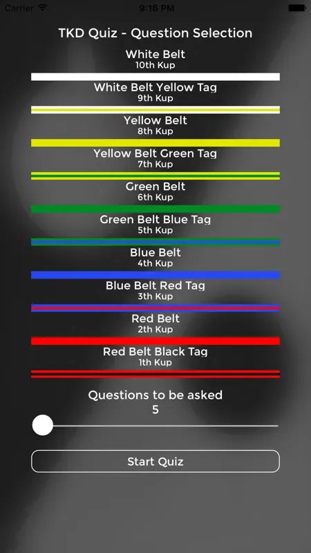 TKD Quiz: TAGB Grading Theory screenshot 1 of 5