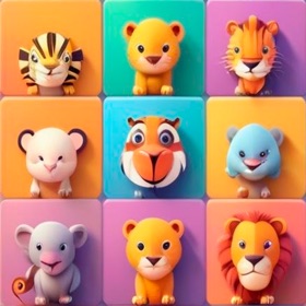 Animals cards memory game