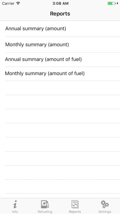 Refueling statistics