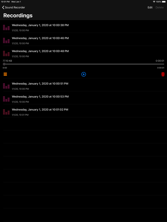 Sound recording recorder iPad screenshot 4 - Utilities app