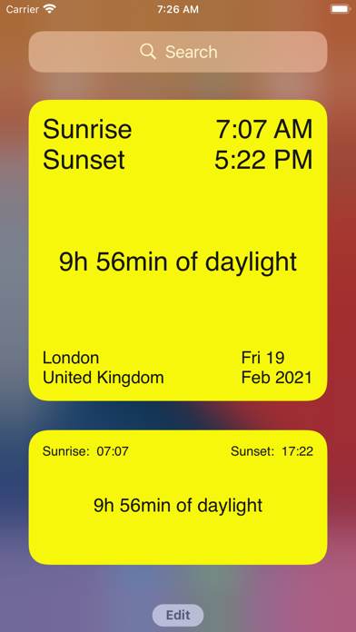 Sunrise Sunset Tracker Screenshot