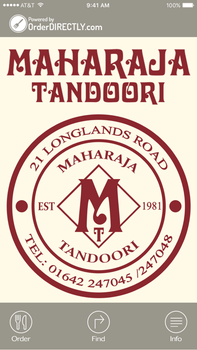 Maharaja Tandoori, Longlands app screenshot