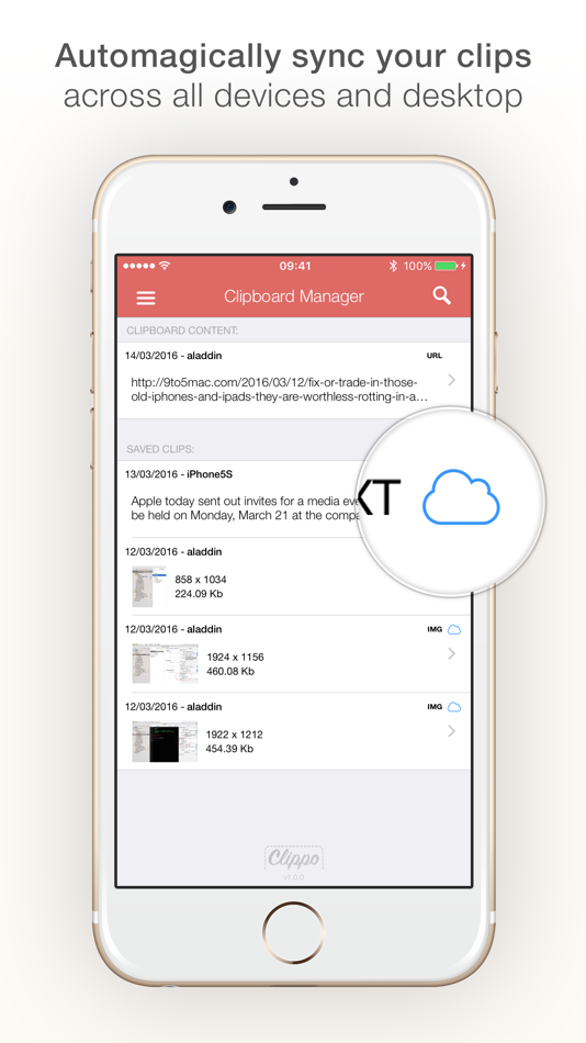 #2. Clippo - Clipboard Manager (iOS) Podle: Elisa Valeria Distefano