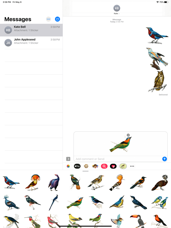 Screenshot #6 pour Vintage Bird Stickers