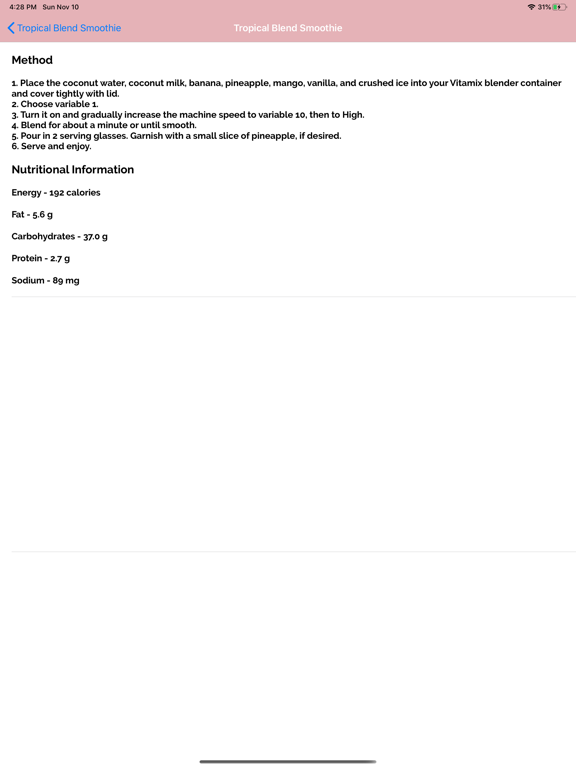 Healthy Smoothie Recipes|Diet iPad screenshot 6 - Food & Drink app
