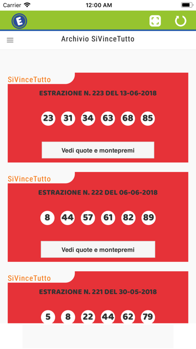 Estrazioni Lotto SuperEnalotto Screenshot