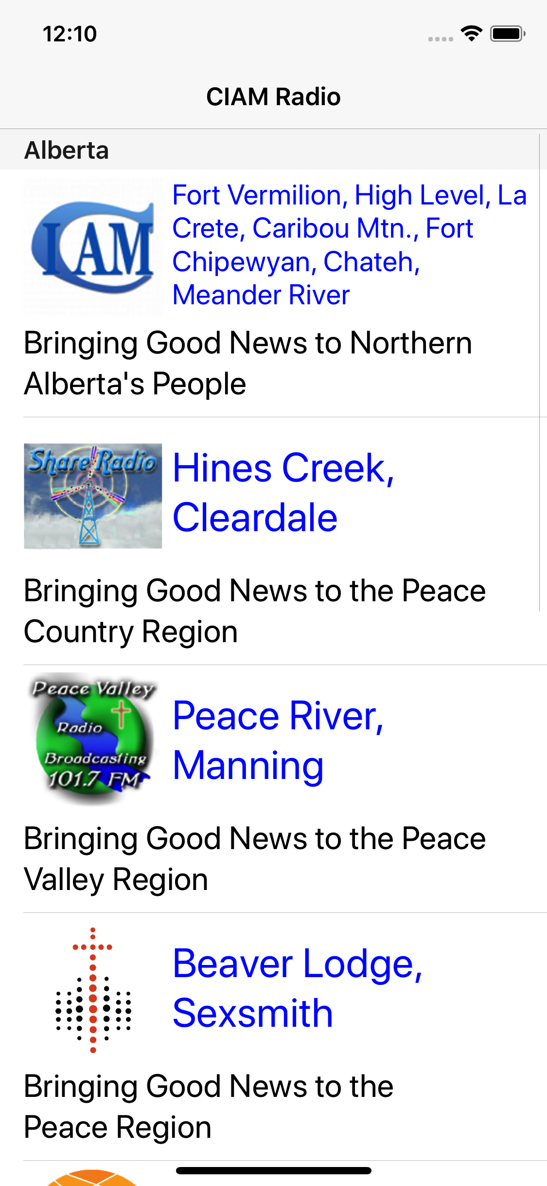 CIAM Radio screenshot 2