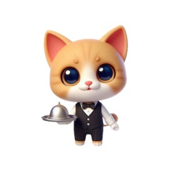 Waiter Kitten Stickers