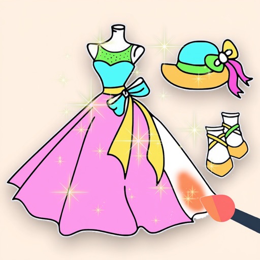 princess Dress Coloring Game app icon