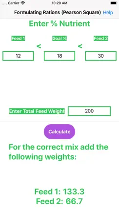 Feed Mix Calculator iPhone image 1