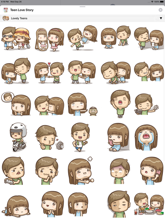 Teen Love Story Stickers iPad screenshot 6 - Stickers app