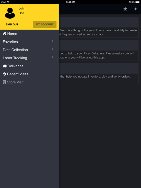 Picas.Mobile iPad screenshot 2 - Business app