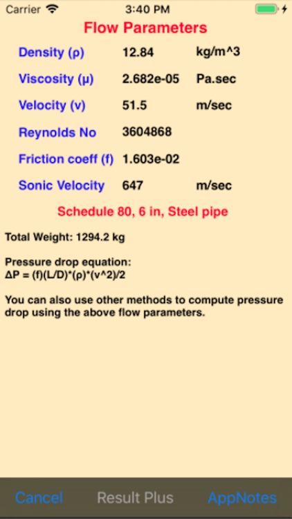 Fluid Pressure Drop