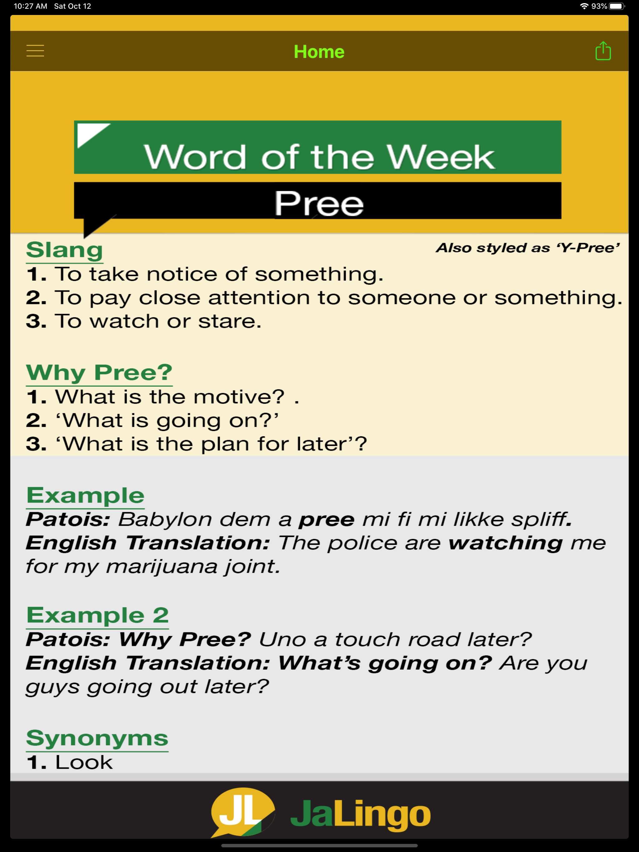 Jamaican Dictionary - JaLingo