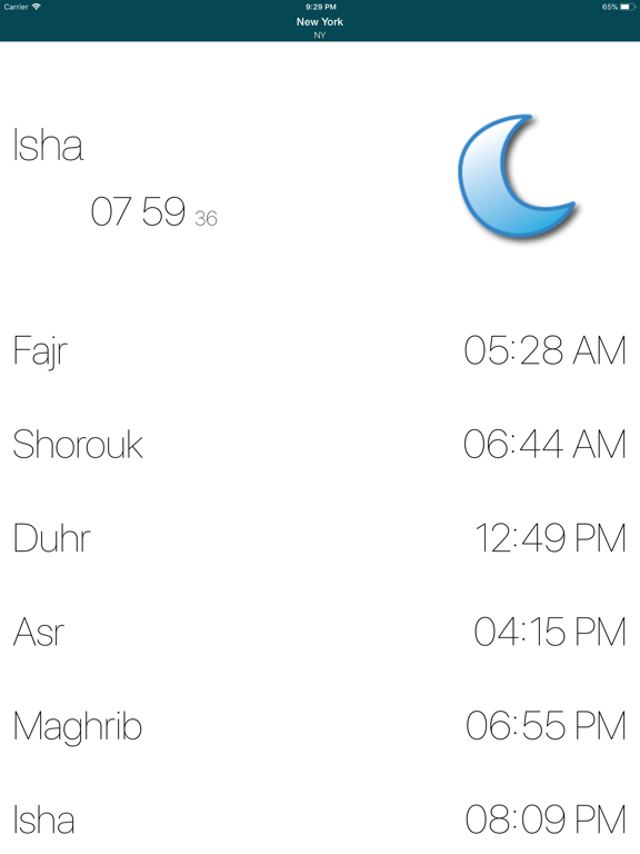 Minimal Islamic Prayer Times iPad screenshot 1 - Utilities app