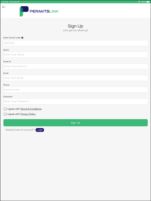 PermitsLink - A Driver Portal iPad screenshot 1 - Productivity app