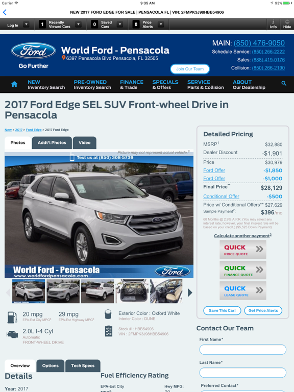 Group 1 Ford of Pensacola iPad screenshot 4 - Shopping app