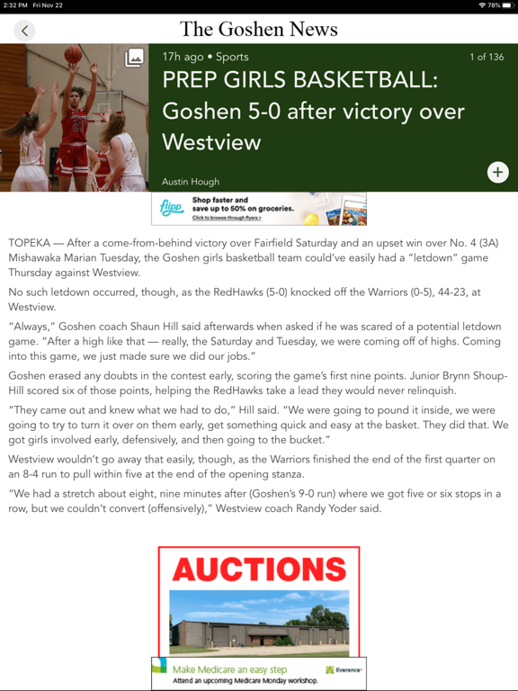 Goshen News iPad screenshot 2 - News app