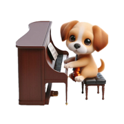 Piano Puppy Stickers