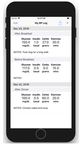 My Glucose Tracker screenshot