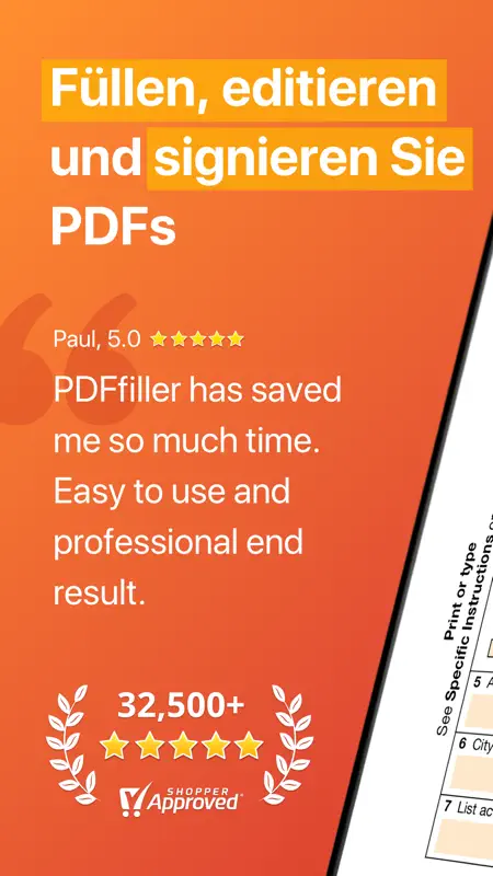 pdfFiller: edit PDF documents screenshot 1 of 5