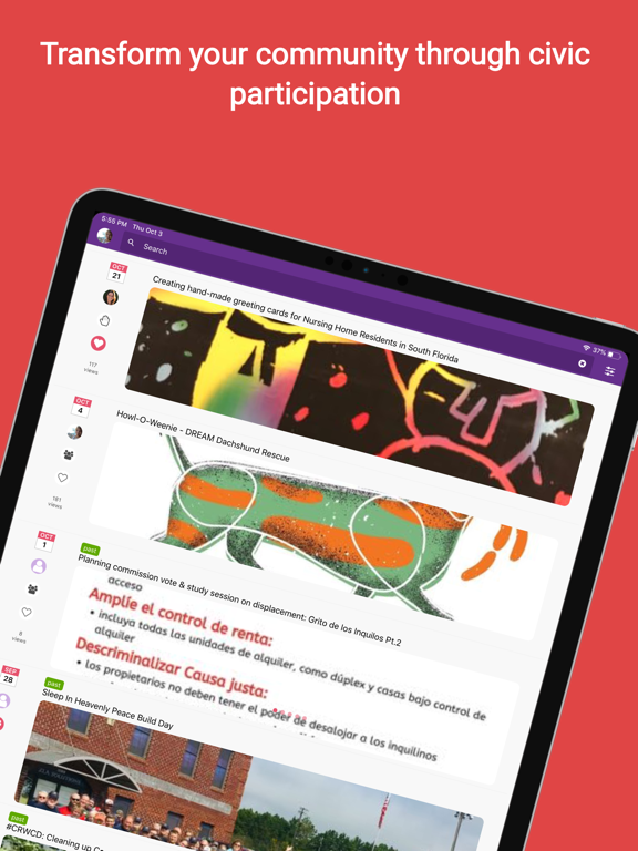 CivicRush Community iPad screenshot 3 - Lifestyle app