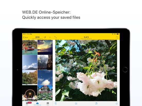 WEB.DE - Mail, Cloud & News iPad screenshot 4 - Productivity app