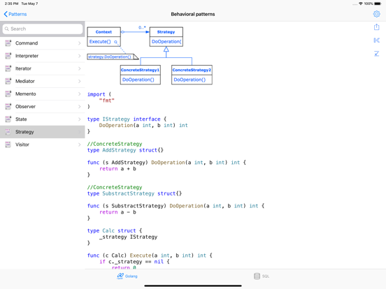 Golang & SQL iPad screenshot 5 - Developer Tools app