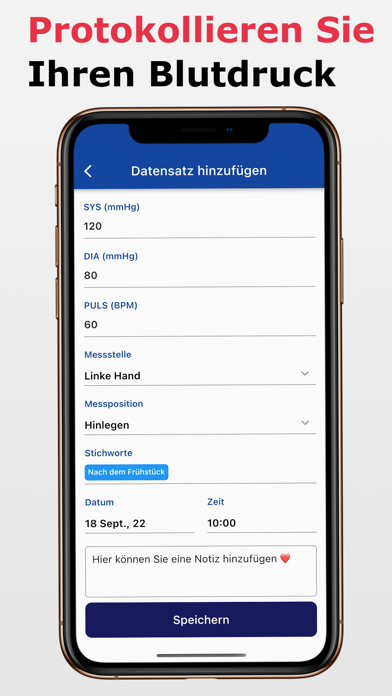 Blutdruck Tagebuch App - BPExp
