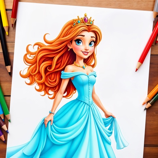 Tiny princess coloring pages