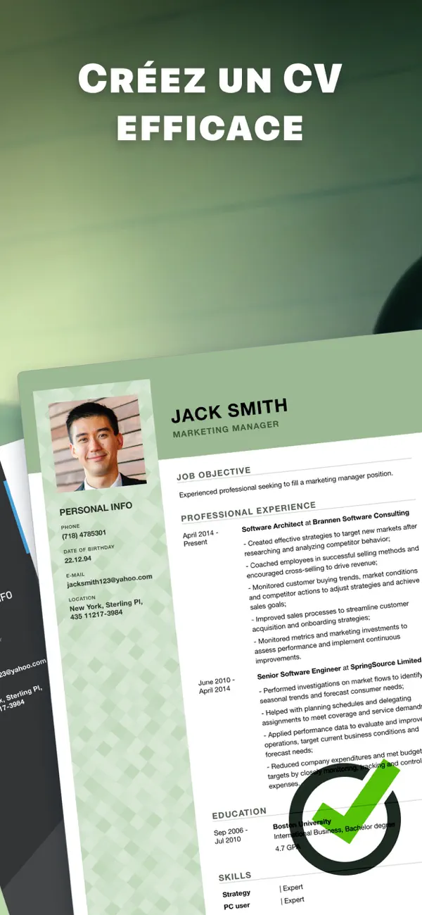 Screenshot #2 pour CV Designer - Mon Curriculum