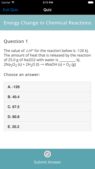 ChemQuest Chemistry Quiz Screenshot