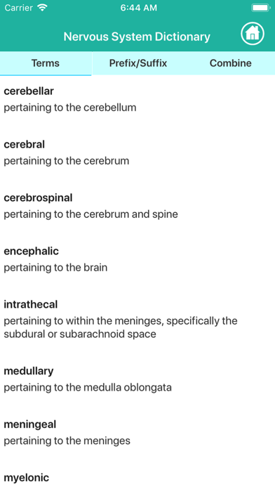Nervous System Medical Terms iPhone screenshot