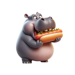 Hot Dog Hippo Stickers