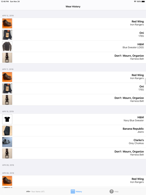 WearTracker - Clothing Tracker iPad screenshot 5 - Lifestyle app
