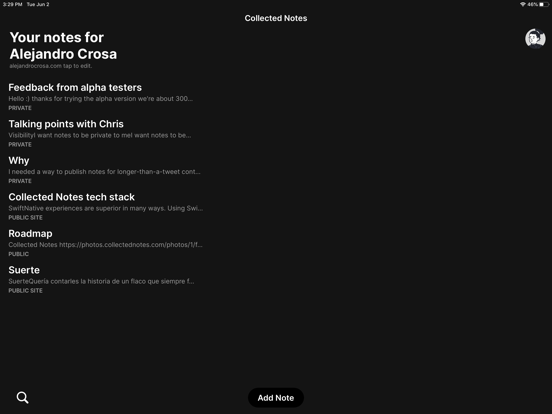 Collected Notes iPad screenshot 3 - Productivity app