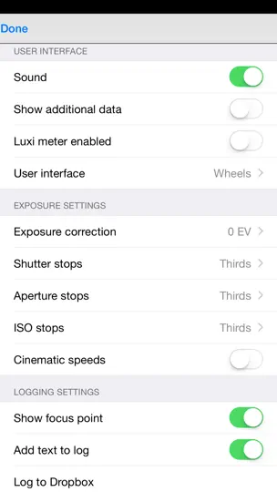 Capture d'écran de Pocket Light Meter sur iPhone 4