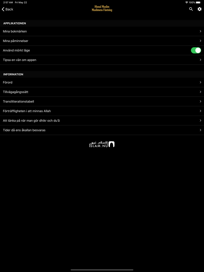 Hisnul Muslim Svenska