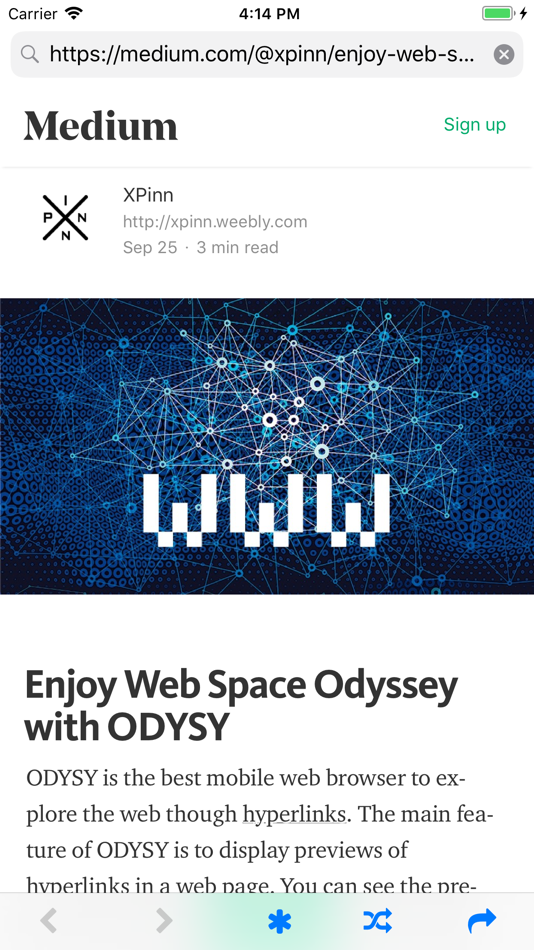 #1. ODYSY: Deep Reading Browser (iOS) بواسطة: XPinn Inc.