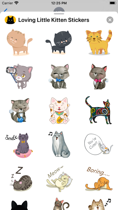 Loving Little Kitten Stickers iPhone screenshot 4 - Stickers app