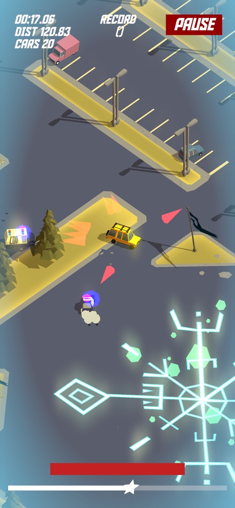 PAKO Forever - Un efecto de poder se manifiesta como un intrincado patrón en forma de copo de nieve, brindando una ventaja visualmente impactante, mientras las claras barras de estado en la parte inferior mantienen informados a los jugadores.