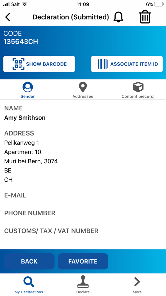 #8. EAD Customs Declarations (iOS) Podle: Universal Postal Union