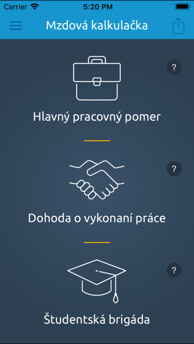 Mzdová kalkulačka Screenshot