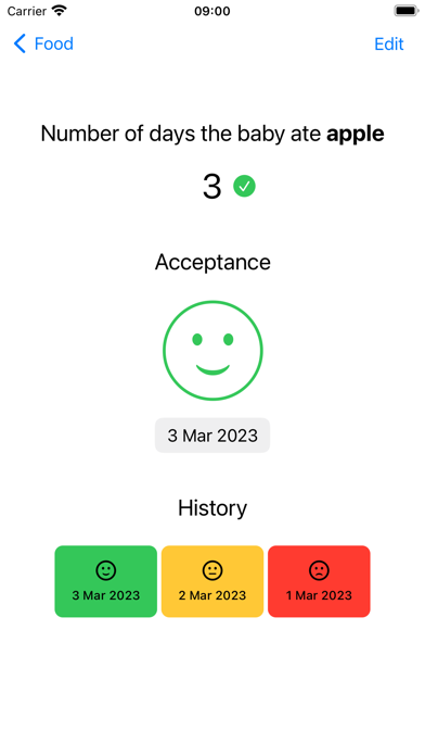 Baby Foods Tracker Screenshot