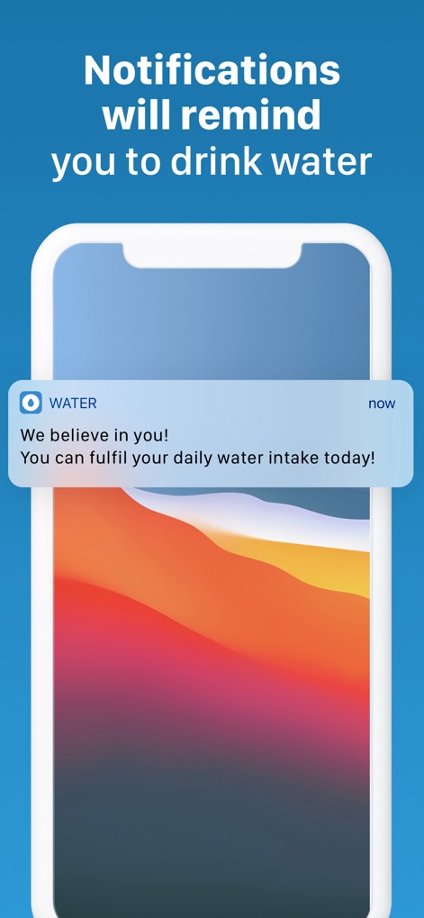 My Water: Daily Drink Tracker - The app keeps users on track with essential "WATER" notifications, delivering encouraging messages to help them fulfill their daily water intake goals.