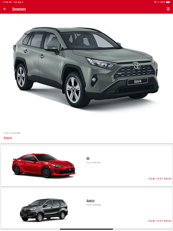 MyToyota iPad screenshot 2